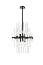 Elegant Lighting 2502D17BK - Sienna 17 Inch Crystal Rod Pendant in Black