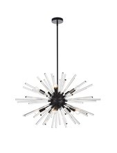 Elegant Lighting 2502D32BK - Sienna 32 Inch Crystal Rod Pendant in Black