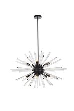 Elegant Lighting 2502D36BK - Sienna 36 Inch Crystal Rod Pendant in Black