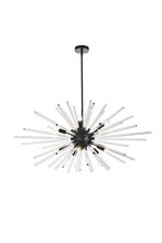 Elegant Lighting 2502D46BK - Sienna 46 Inch Crystal Rod Pendant in Black