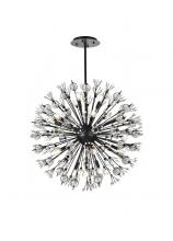 Elegant Lighting 2550D32BK - Vera 32 inch crystal starburst round pendant in black