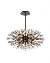 Elegant Lighting 2550D42BK - Vera 42 inch crystal starburst oval pendant in black
