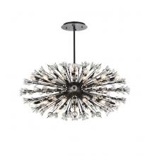 Elegant Lighting 2550D48BK - Vera 48 inch crystal starburst oval pendant in black