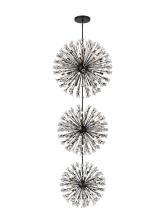 Elegant Lighting 2550G44L3BK - Vera 44 inch three tiers crystal starburst chandelier in black