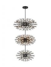 Elegant Lighting 2550G48L3BK - Vera 48 inch three tiers crystal starburst chandelier in black