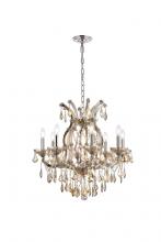Elegant Lighting 2800D26GT-GT/RC - Maria Theresa 9 light Golden Teak Chandelier Golden Teak (Smoky) Royal Cut Crystal