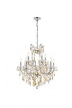 Elegant Lighting 2800D30GT-GT/RC - Maria Theresa 19 Light Golden Teak Chandelier Golden Teak (Smoky) Royal Cut Crystal