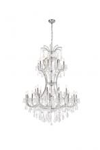 Elegant Lighting 2800D46C/RC - Maria Theresa 36 Light Chrome Chandelier Clear Royal Cut Crystal