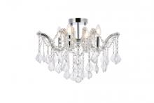 Elegant Lighting 2800F18C/RC - Maria Theresa 4 Light Chrome Flush Mount Clear Royal Cut Crystal