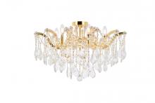 Elegant Lighting 2800F24G/RC - Maria Theresa 6 light Gold Flush Mount Clear Royal Cut Crystal