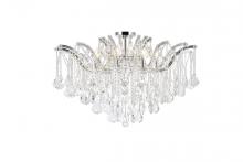 Elegant Lighting 2800F36C/RC - Maria Theresa 8 light Chrome Flush Mount Clear Royal Cut Crystal