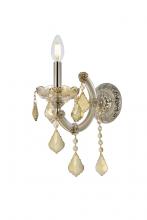 Elegant Lighting 2800W1GT-GT/RC - Maria Theresa 1 light Golden Teak Wall Sconce Golden Teak (Smoky) Royal Cut Crystal