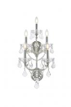 Elegant Lighting 2800W5C/RC - Maria Theresa 5 Light Chrome Wall Sconce Clear Royal Cut Crystal