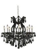 Elegant Lighting 2800D26B/SS - Maria Theresa 9 light Black Chandelier