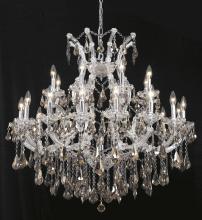 Elegant Lighting 2801D36C-GT/RC - Maria Theresa 24 Light Chrome Chandelier Golden Teak (Smoky) Royal Cut Crystal