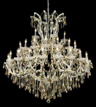 Elegant Lighting 2801G52C-GT/RC - Maria Theresa 41 Light Chrome Chandelier Golden Teak (Smoky) Royal Cut Crystal