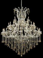 Elegant Lighting 2801G60C-GT/RC - Maria Theresa 49 Light Chrome Chandelier Golden Teak (Smoky) Royal Cut Crystal