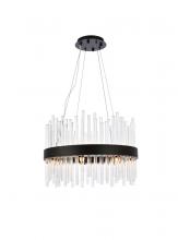 Elegant Lighting 3000D20BK - Dallas 20 Inch Round Crystal Pendant in Black