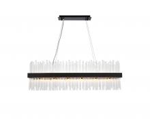 Elegant Lighting 3000G42BK - Dallas 42 Inch Rectangle Crystal Pendant in Black