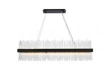 Elegant Lighting 3000G48BK - Dallas 48 Inch Rectangle Crystal Pendant in Black