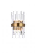 Elegant Lighting 3000W8G - Dallas 2 Light Gold and Clear Wall Sconce Clear Royal Cut Crystal