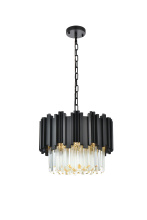 Elegant Lighting 3400D16BK - Pendant D16"H14"L3 Black