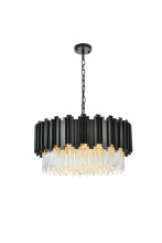 Elegant Lighting 3400D24BK - Pendant D24"H14"L8 Black