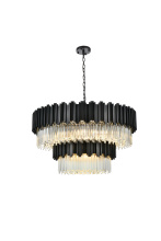 Elegant Lighting 3400G40BK - Willow 40 inch Chandelier in Black