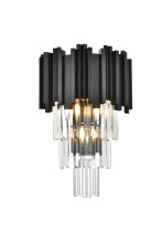 Elegant Lighting 3400W12BK - Willow 12 inch Wall Sconce in Black