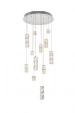 Elegant Lighting 3500D24C - Polaris LED Light Chrome Pendant Clear Crystal