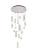 Elegant Lighting 3500D28C - Polaris LED Light Chrome Pendant Clear Crystal