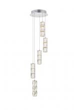 Elegant Lighting 3500D5RC - Polaris LED Light Chrome Pendant Clear Crystal