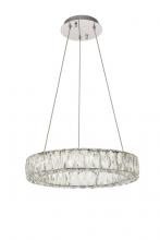 Elegant Lighting 3503D17C - Monroe Integrated LED Chip Light Chrome Pendant Clear Royal Cut Crystal