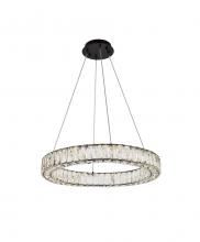 Elegant Lighting 3503D23BK - Monroe 23 Inch LED Round Single Pendant in Black