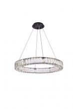 Elegant Lighting 3503D26BK - Monroe 26 Inch LED Round Single Pendant in Black