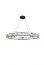 Elegant Lighting 3503D36BK - Monroe 36 Inch LED Oval Single Pendant in Black