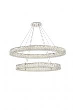 Elegant Lighting 3503D40C - Monroe Integrated LED Light Chrome Chandelier Clear Royal Cut Crystal
