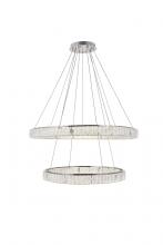 Elegant Lighting 3503D42C - Monroe Integrated LED Light Chrome Chandelier Clear Royal Cut Crystal