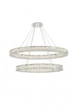 Elegant Lighting 3503D48C - Monroe Integrated LED Light Chrome Chandelier Clear Royal Cut Crystal
