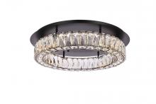 Elegant Lighting 3503F22BK - Monroe 22 Inch LED Single Flush Mount in Black