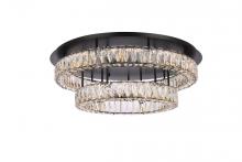 Elegant Lighting 3503F30L2BK - Monroe 30 Inch LED Double Flush Mount in Black