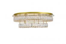 Elegant Lighting 3503F33L2G - Monroe LED Light Gold Flush Mount Clear Royal Cut Crystal