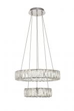 Elegant Lighting 3503G18C - Monroe Integrated LED Chip Light Chrome Pendant Clear Royal Cut Crystal