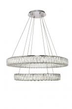 Elegant Lighting 3503G32C - Monroe Integrated LED Chip Light Chrome Chandelier Clear Royal Cut Crystal