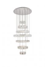 Elegant Lighting 3503G34C - Monroe Integrated LED Chip Light Chrome Chandelier Clear Royal Cut Crystal