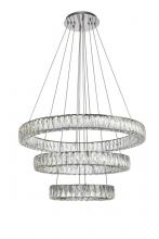 Elegant Lighting 3503G3LC - Monroe Integrated LED Chip Light Chrome Chandelier Clear Royal Cut Crystal