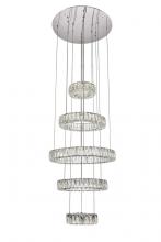 Elegant Lighting 3503G5LC - Monroe Integrated LED Chip Light Chrome Chandelier Clear Royal Cut Crystal