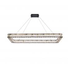 Elegant Lighting 3504D50L1BK - Monroe 50 Inch LED Single Rectangle Pendant in Black