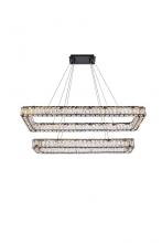 Elegant Lighting 3504G42L2BK - Monroe 42 Inch LED Double Rectangle Pendant in Black