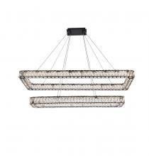 Elegant Lighting 3504G50L2BK - Monroe 50 Inch LED Double Rectangle Pendant in Black